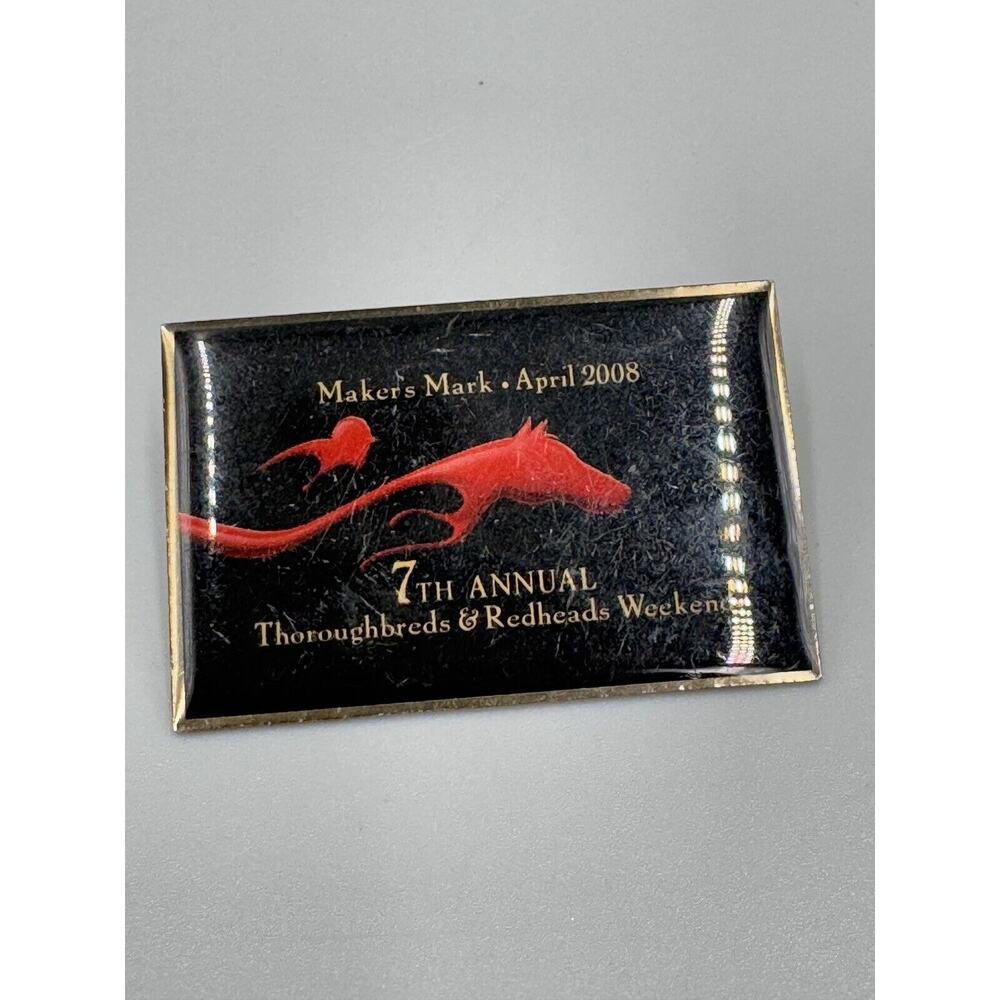 2008 Maker's Mark Bourbon THOROUGHBREDS & REDHEADS Lapel Pin READ DETAILS‎